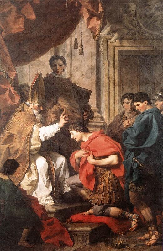SUBLEYRAS, Pierre St Ambrose Converting Theodosius wt France oil painting art